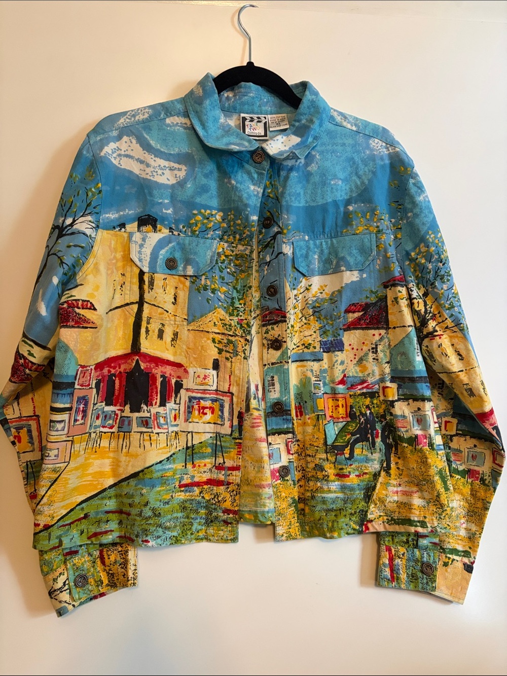 Take Two Clothing Co. Jacket Womens extra large XL Cityscape Art Vintage